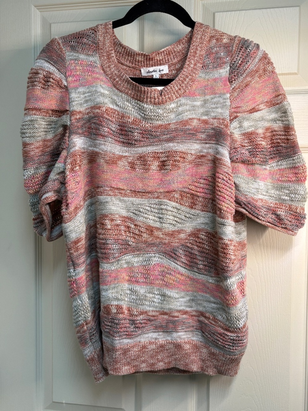 Short Sleeve multi-color sweater